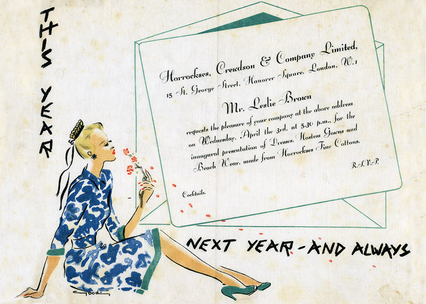 Original invitation to the first Horrockses fashion show.