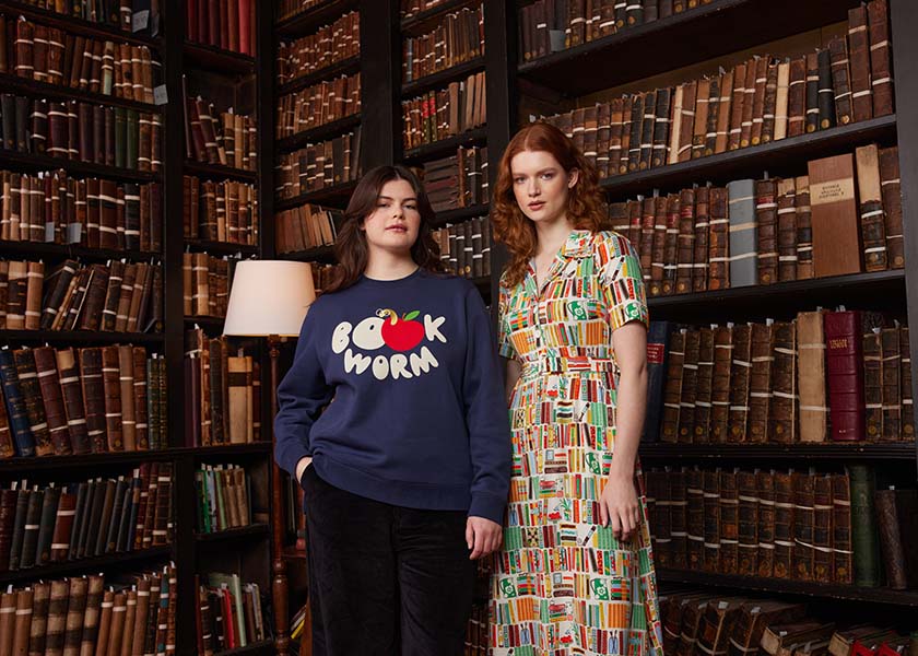 World Book Day X Joanie - Toby Bookworm Oversized Sweatshirt, World Book Day X Joanie - Tally Book Print Midi Tea Dress